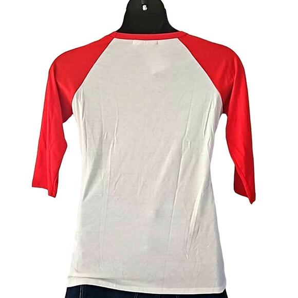 NWT Yexipo Women’s Red & White “This Is My Christmas Shirt” Raglan Tee Medium - Picture 5 of 5